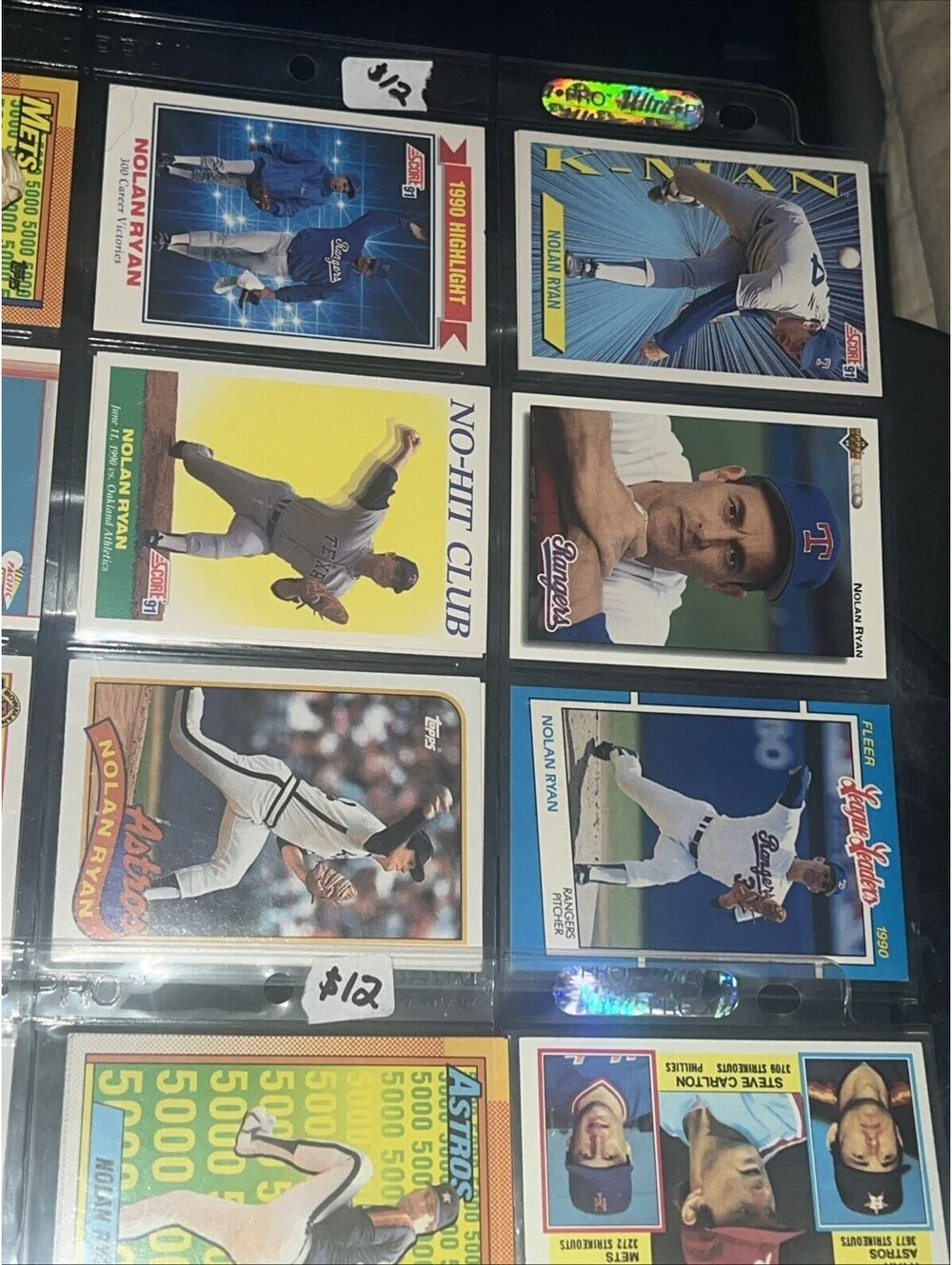 Lot Of 32 Nolan Ryan Baseball Cards Astros Rangers